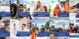 Collage von Stellenanzeiger der Firma Willi Meyer Bauunternehmen GmbH Unternehmensgruppe